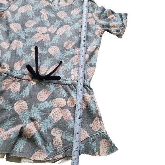 Juicy Couture romper womens size small Gray color Pineapple print ruffle details - Picture 6 of 12